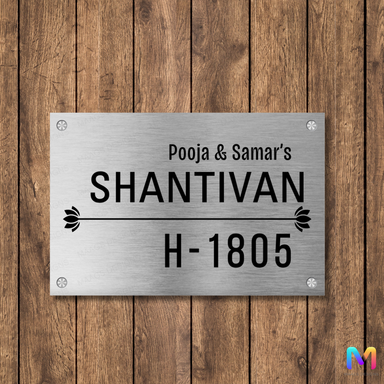 The Peace Crest - Name Plate for Home (Stainless Steel Name Plate)