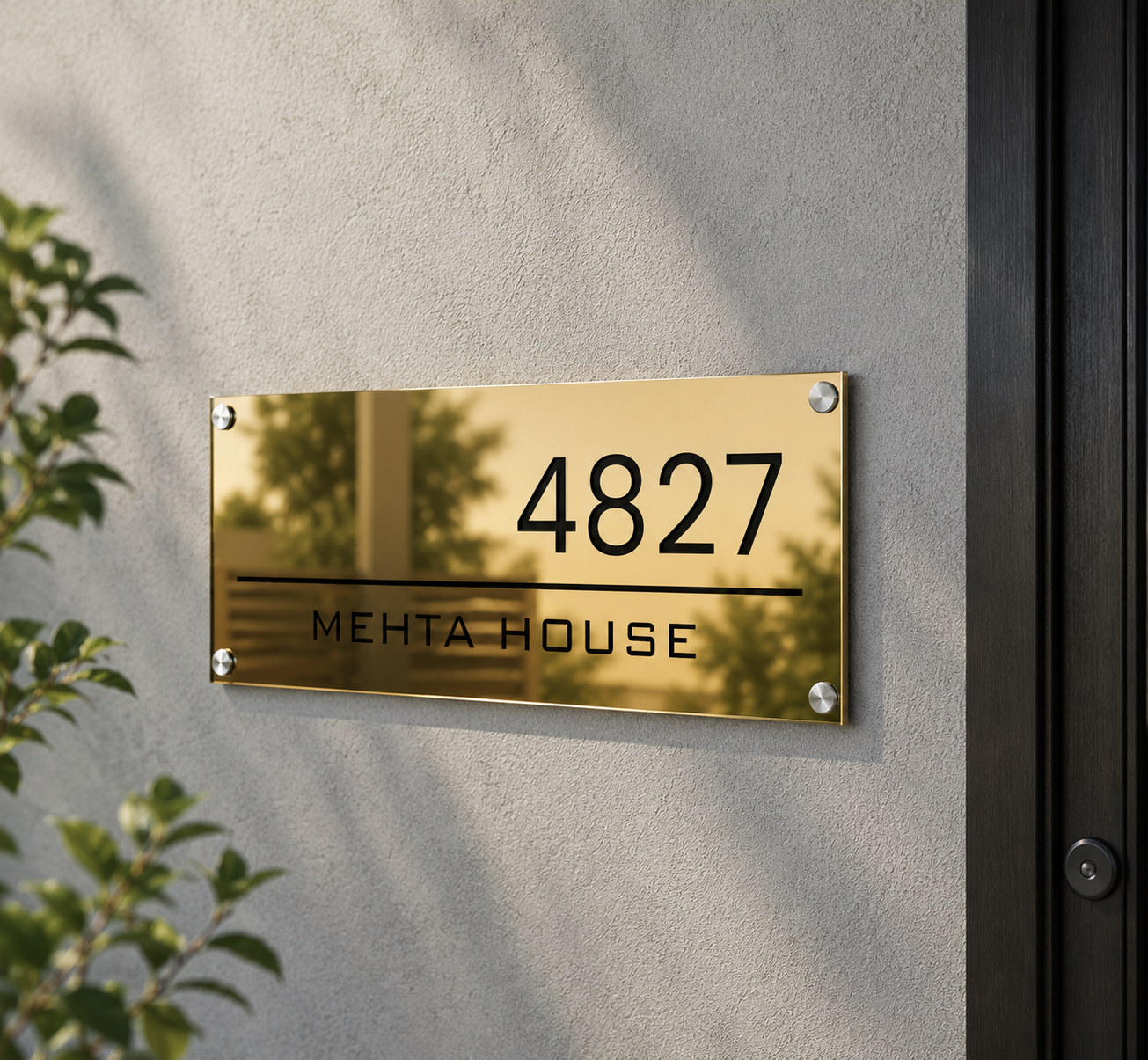 Simply Steel - House Name Plate (Steel) | Premium Custom Name Plate for Home
