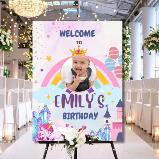 Birthday Welcome Banner - B18 | Chalkboard Banner | Easel Banner