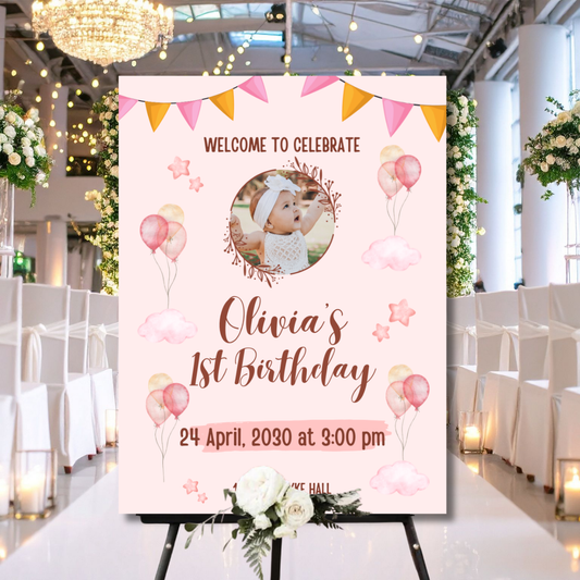 Birthday Welcome Banner - B13 | Chalkboard Banner | Easel Banner