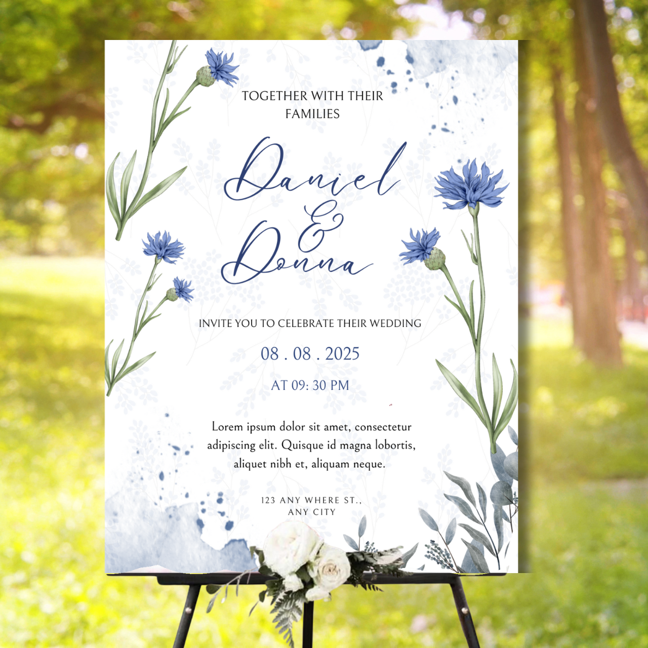 Wedding Welcome Banner (Without Stand) - Design #07 | Chalkboard Banner | Easel Banner