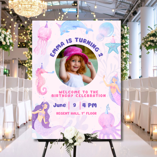 Birthday Welcome Banner - B10 | Chalkboard Banner | Easel Banner