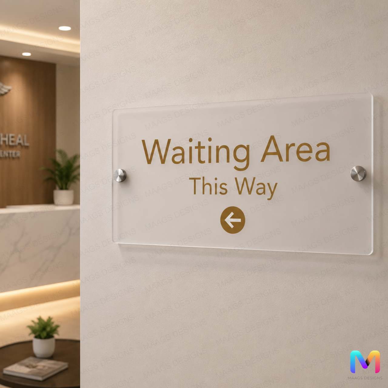 Waiting Area Signages in Frosted Acrylic