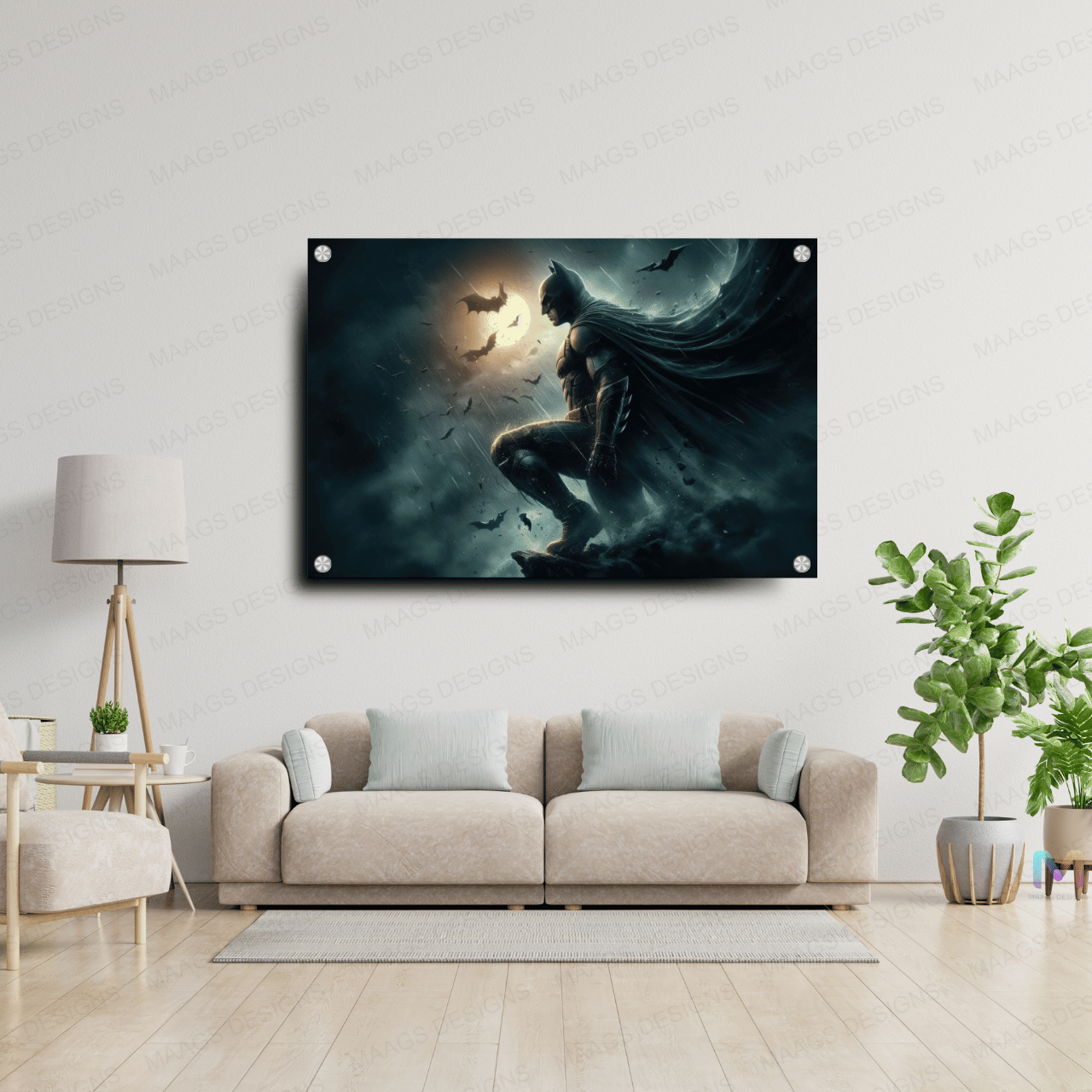 Maags Designs: Batman - Midnight Warrior (Premium Acrylic Glass Wall Poster)