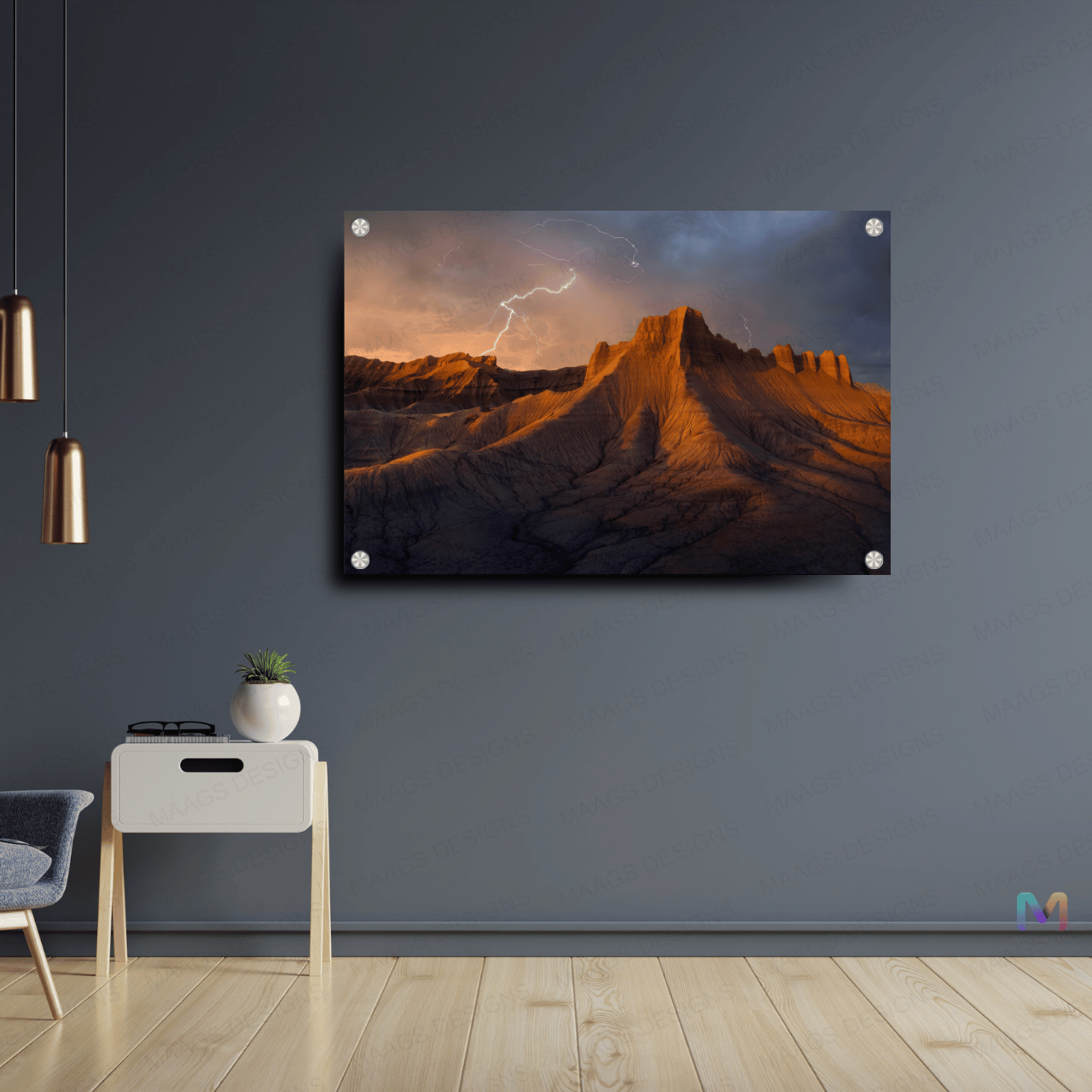 Utah Mountains in Monsoon - Nature (Premium Acrylic Wall Poster)