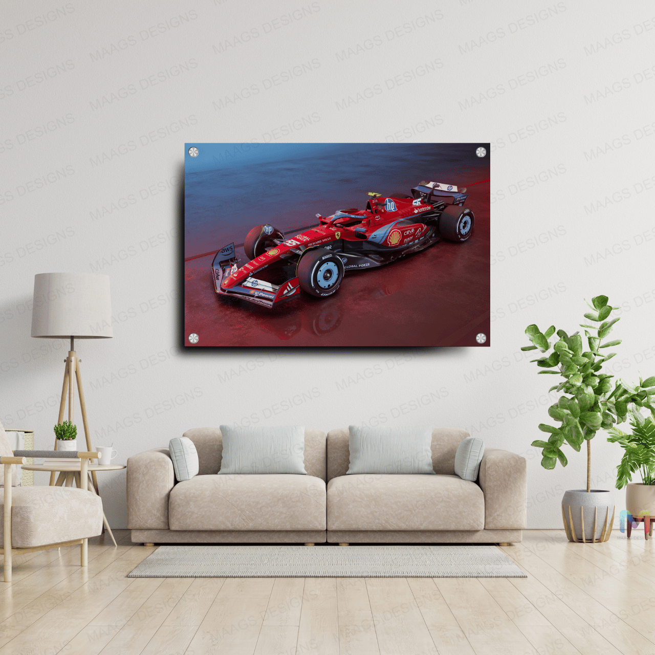 Formula 1 Racing - Abstract #03 (Premium Acrylic Wall Poster) | Formula Car Racing Acrylic Wall Posters