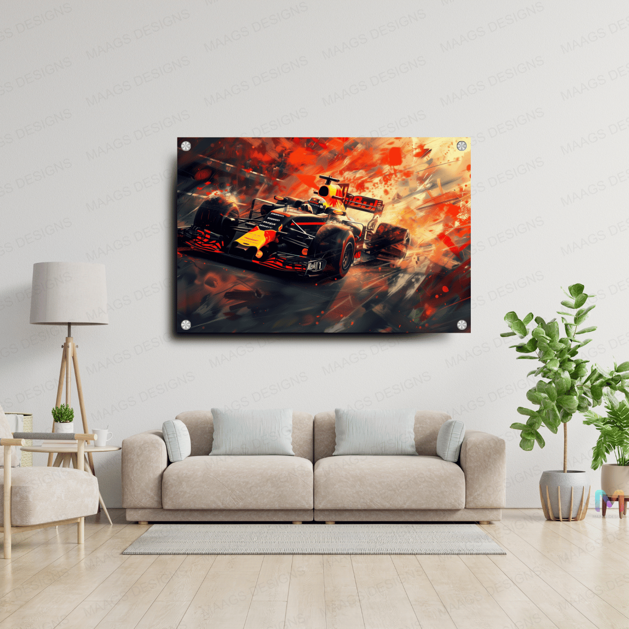 Formula 1 Racing - Abstract #02 (Premium Acrylic Wall Poster)