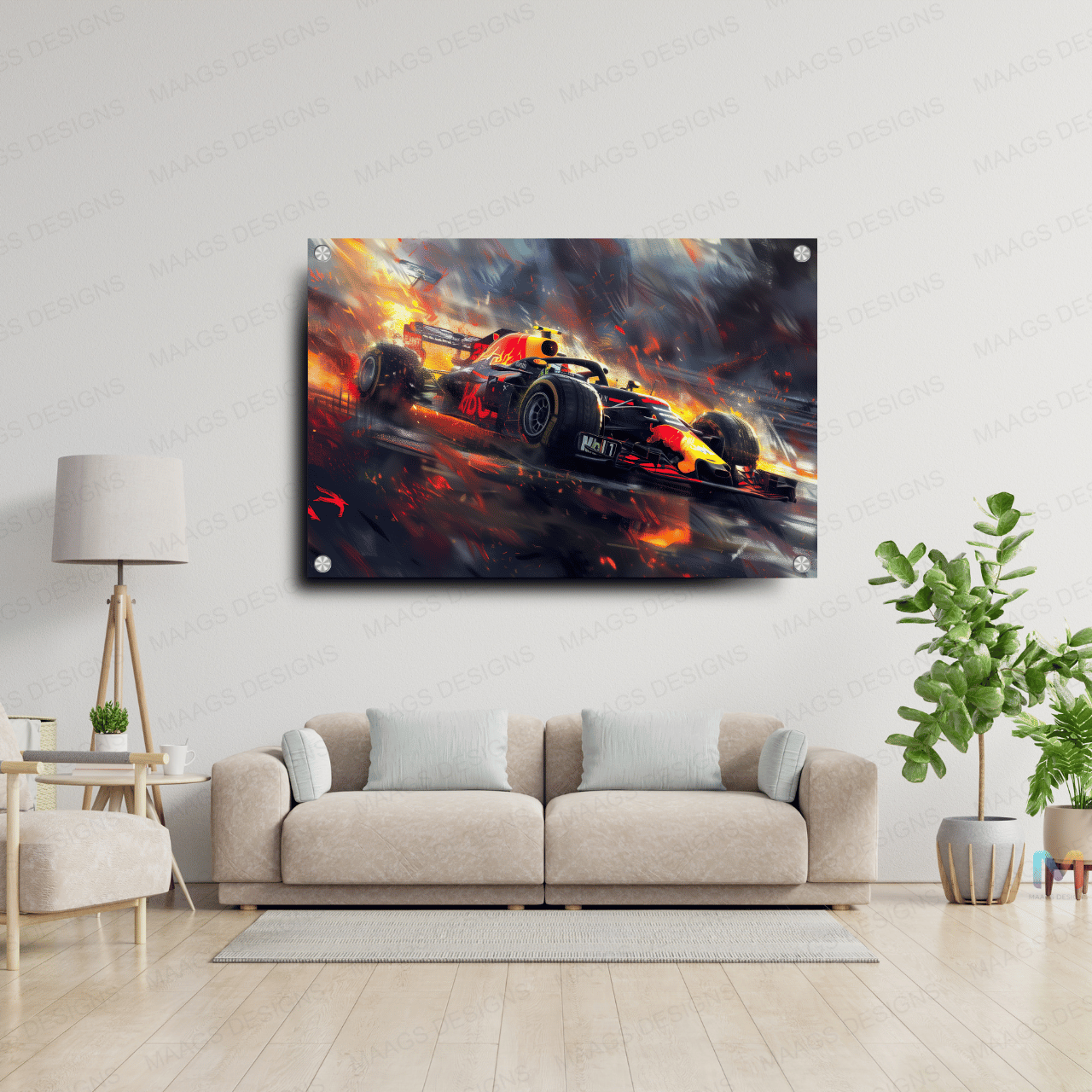 Formula 1 Racing - Abstract #01 (Premium Acrylic Wall Poster)