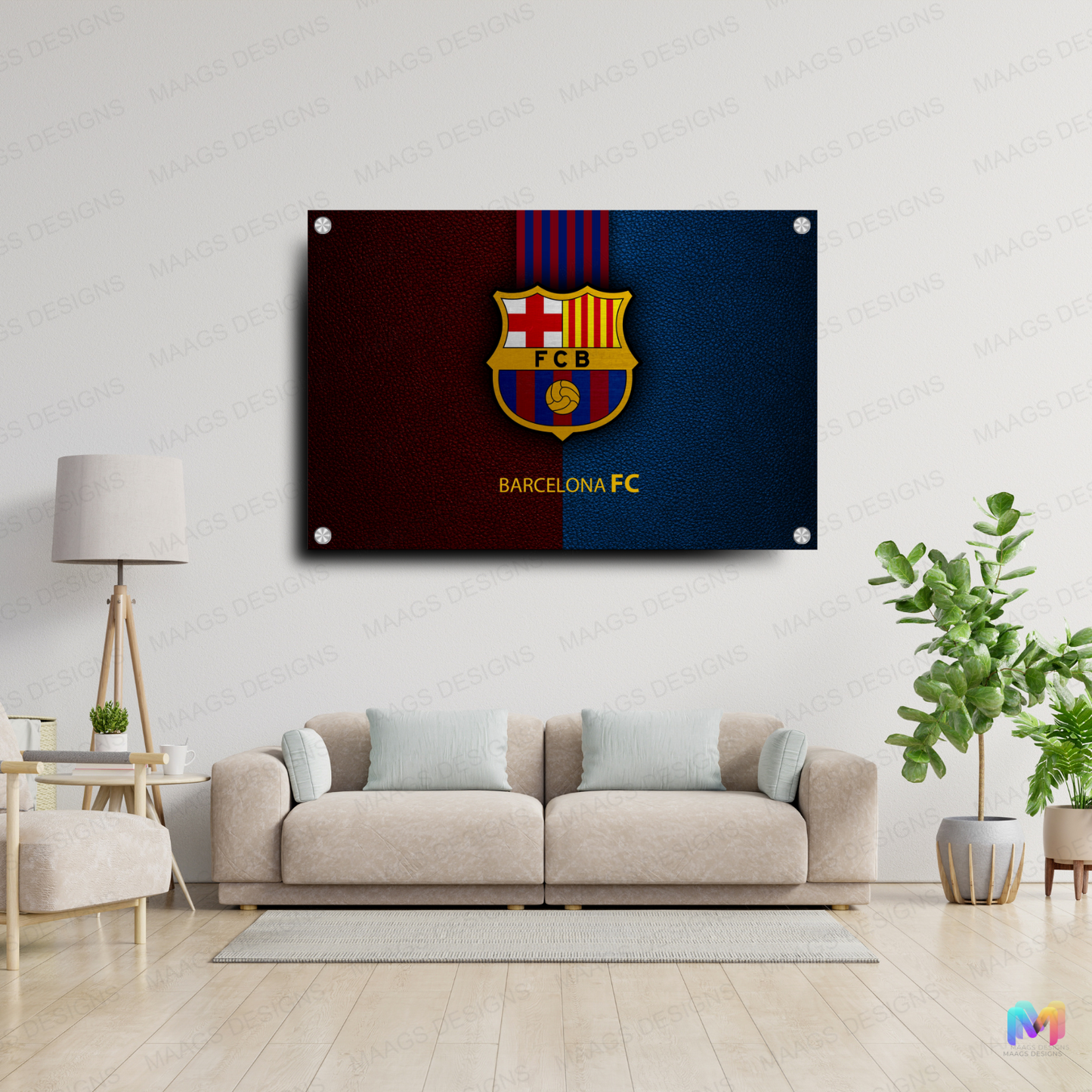 Barcelona - Football Club - Symbol (Premium Acrylic Wall Poster) | Football Wall Posters