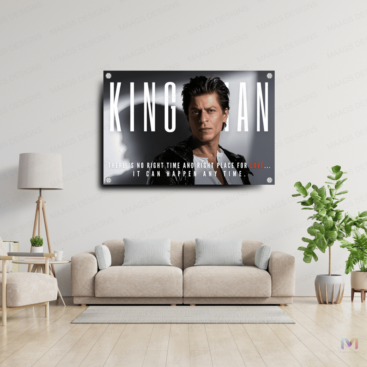 Maags Designs: Shahrukh Khan: King of Love (Premium Acrylic Wall Poster)