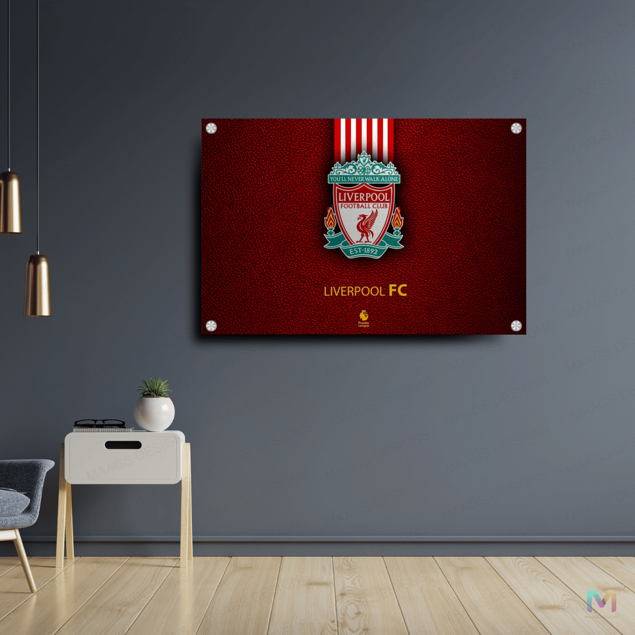Maags Designs: Liverpool - Football Club - Symbol (Premium Acrylic Wall Poster) | Football Wall Posters