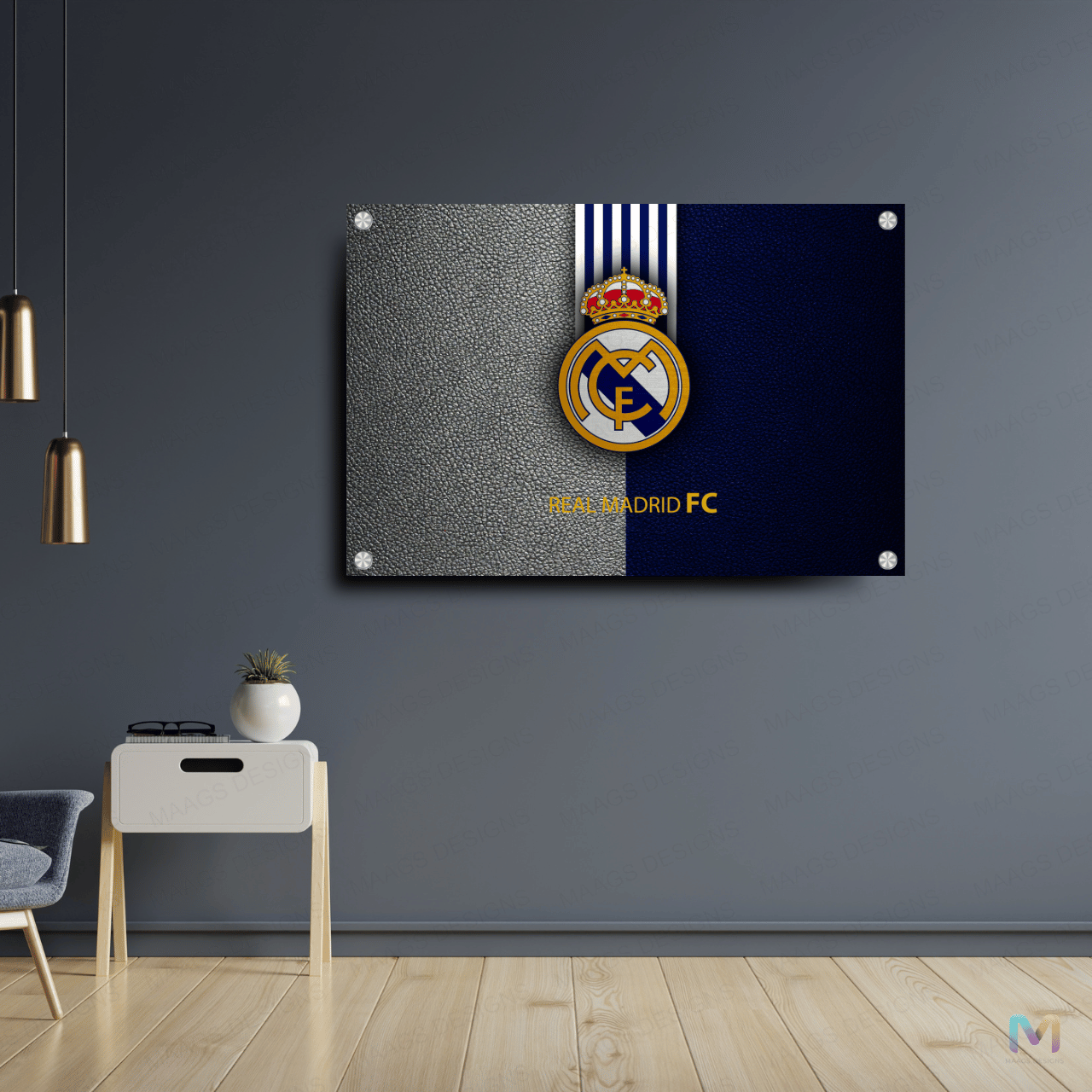 Maags Designs: Real Madrid - Football Club - Symbol (Premium Acrylic Wall Poster) | Football Wall Posters