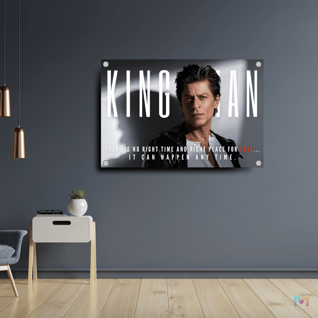 Shahrukh Khan: King of Love (Premium Acrylic Wall Poster)