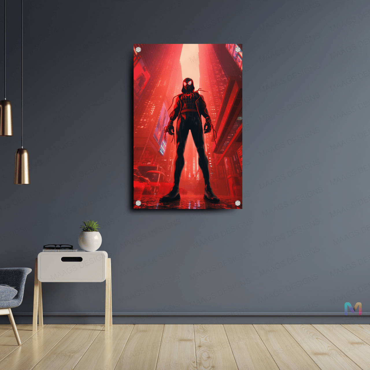 Spider-Man - Miles in City (Premium Acrylic Wall Poster)