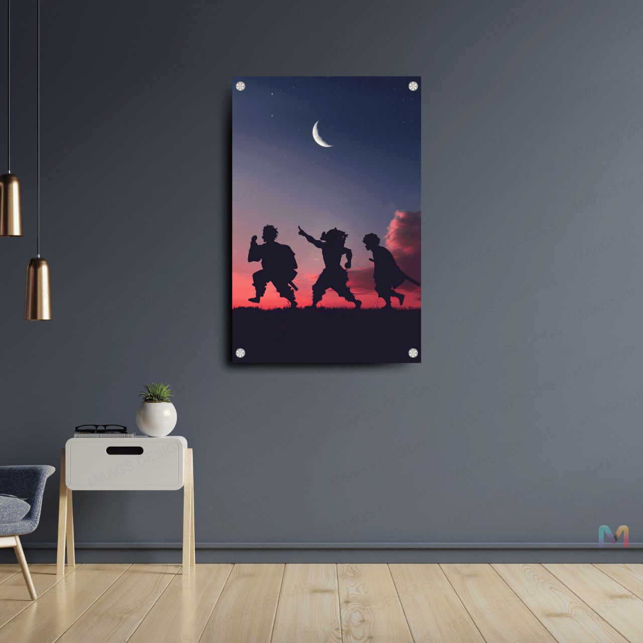 Demon Slayer - In the Fields - Silhouette (Premium Acrylic Wall Poster)