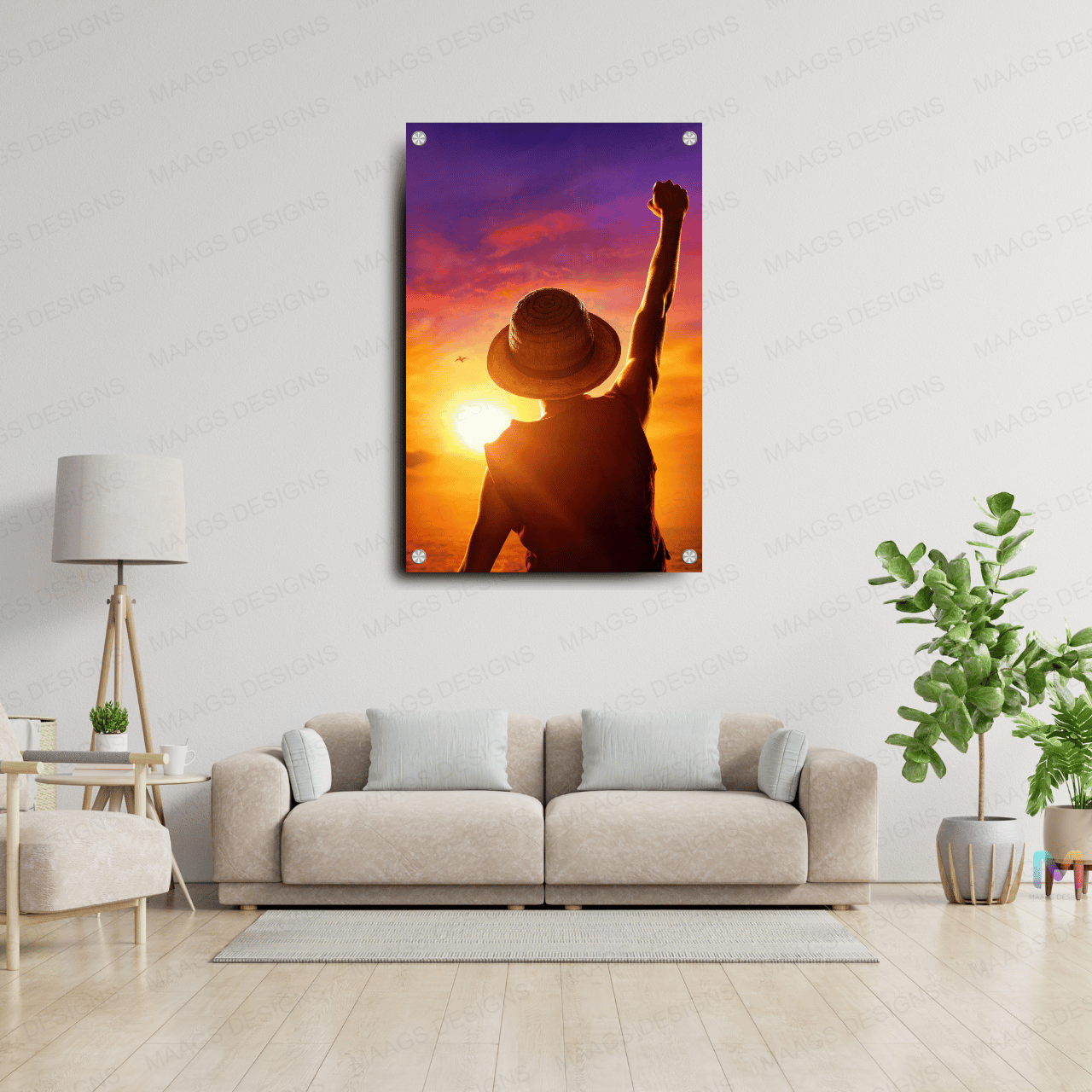 Maags Designs: Monkey D Luffy - One Piece - TV Show (Premium Acrylic Wall Poster)