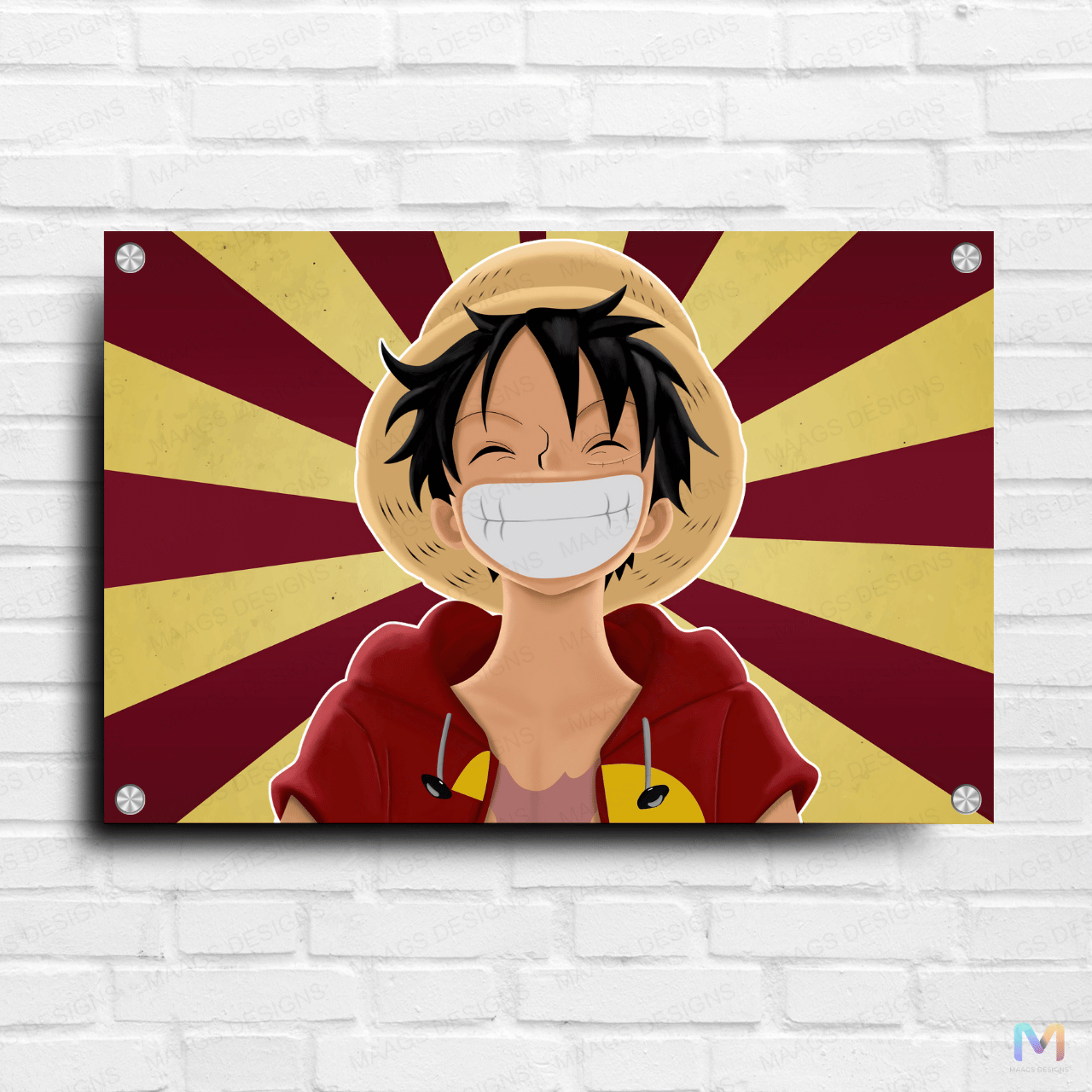 Monkey D Luffy - One Piece - Sketch (Premium Acrylic Wall Poster)