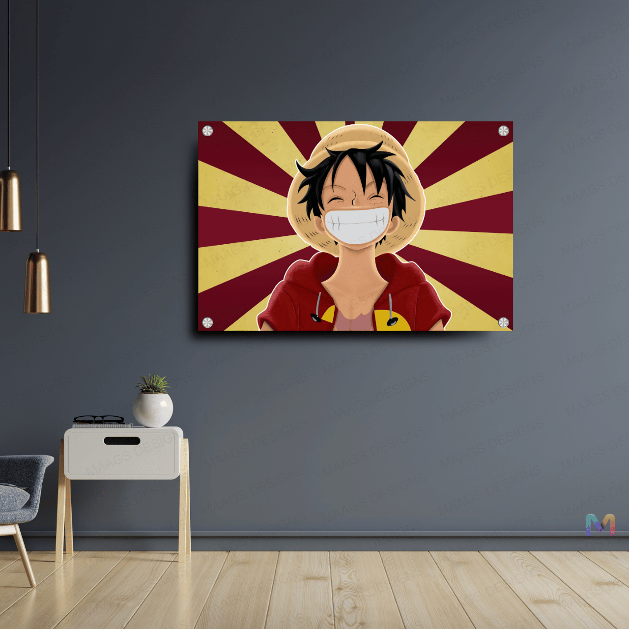Monkey D Luffy - One Piece - Sketch (Premium Acrylic Wall Poster)