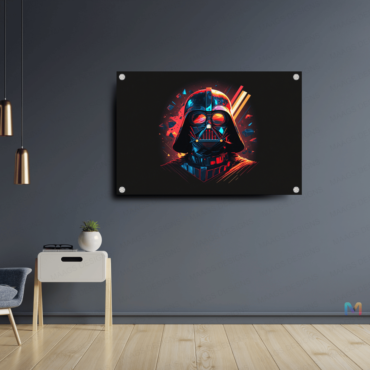 Darth Vader - Star Wars - Retro Art (Premium Acrylic Wall Poster)
