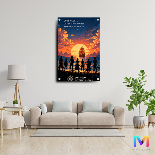 One Piece: Straw Hats Merry at Dawn - Premium Wall Art