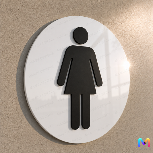 Classical Restroom Sign in Acrylic