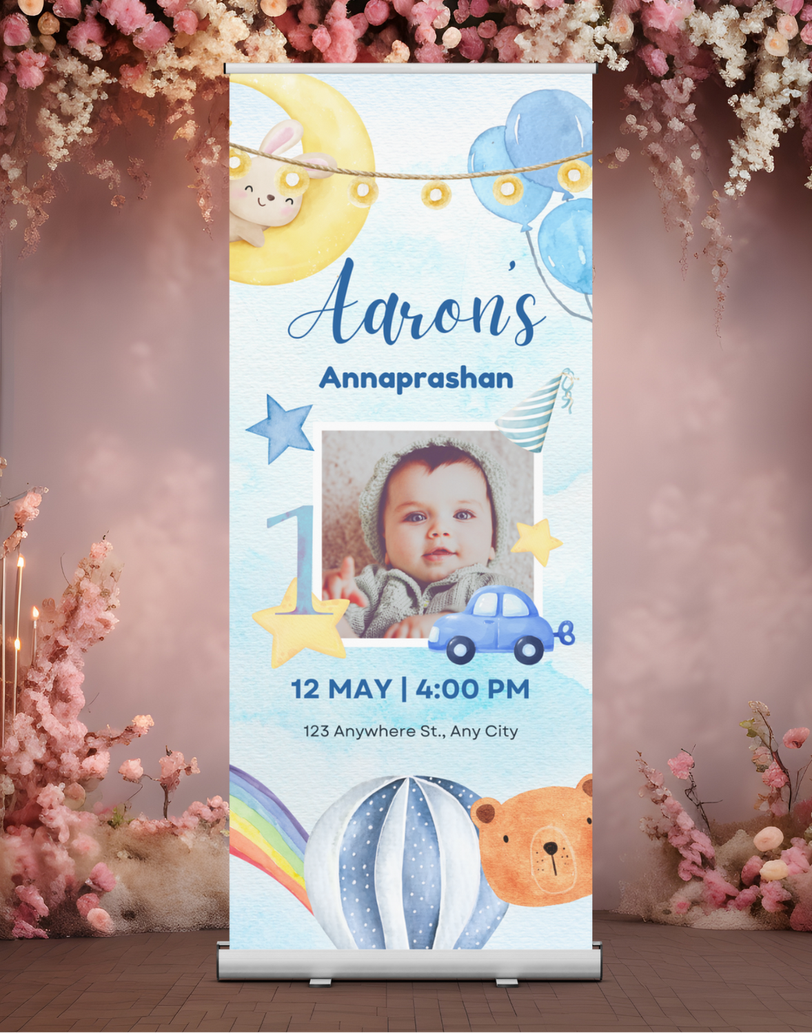 Annaprashan Banner Standee - Design #64 (With Stand) | Annaprashan Welcome Banner