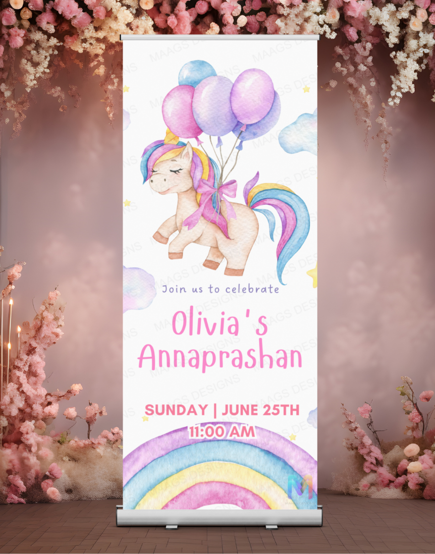 Annaprashan Banner Standee - Design #67 (With Stand) | Annaprashan Welcome Banner