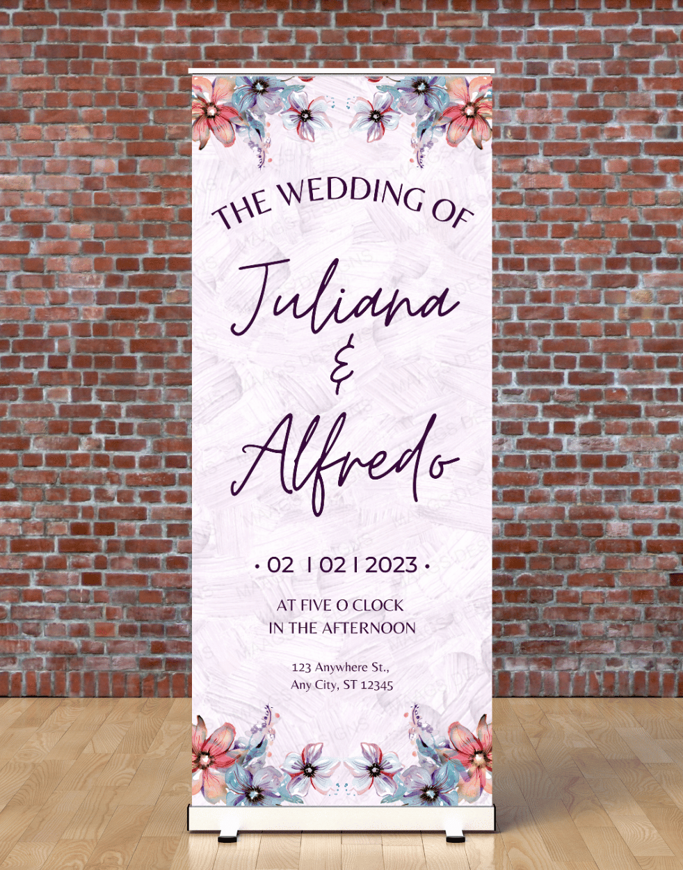 Wedding Banner Standee (with Stand) - Design #04 | Wedding Banner, Celebration Banner, Event Banner, Party Banner