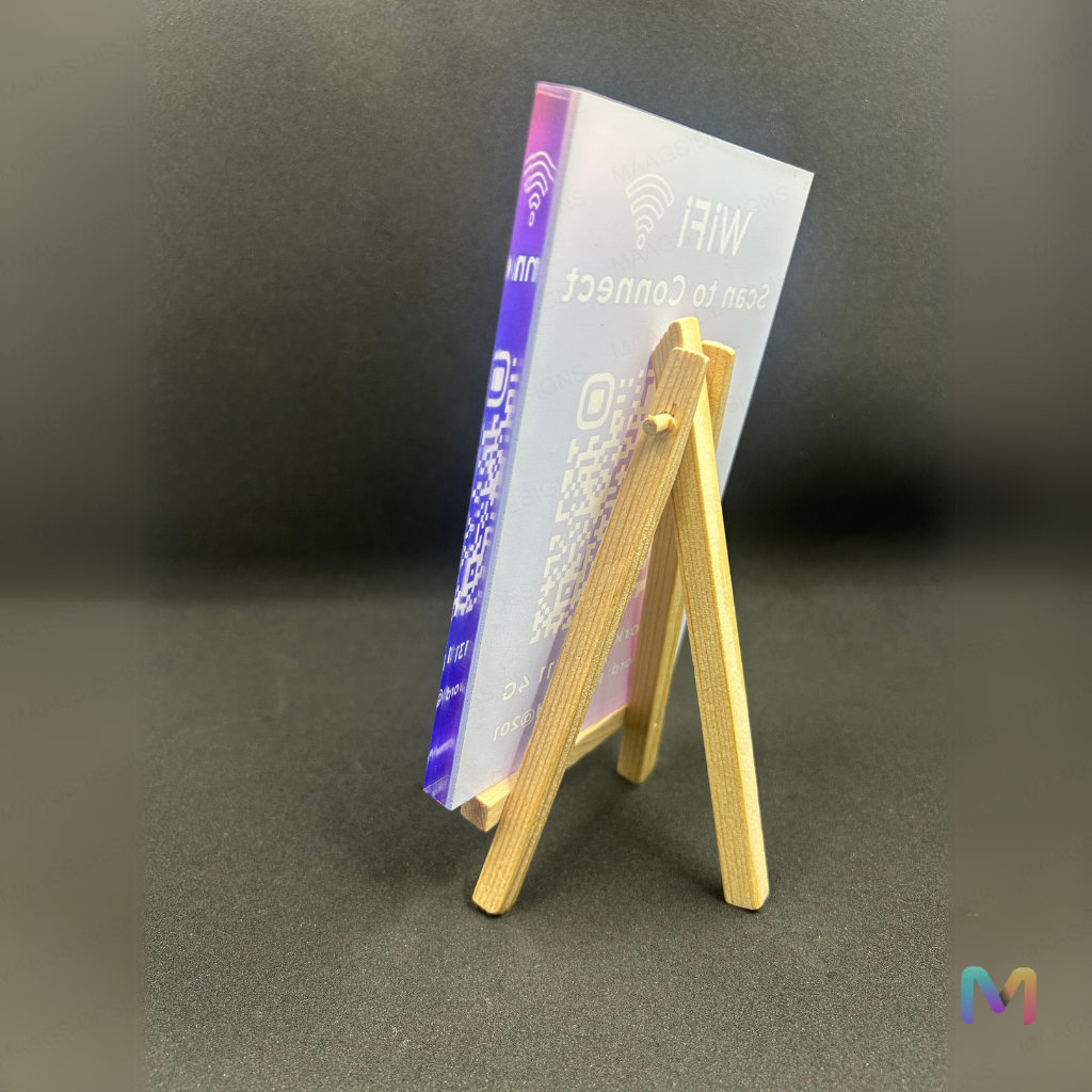 WiFi Code Block, Personalized WiFi Acrylic Block, Scan to Connect (with Stand)