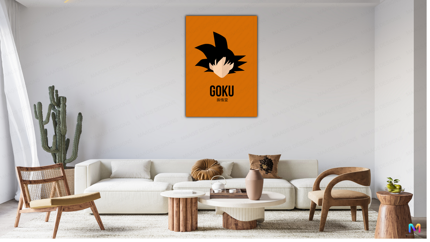Maags Designs: Goku - Minimalist - Dragonball Z (Premium Acrylic Wall Poster)