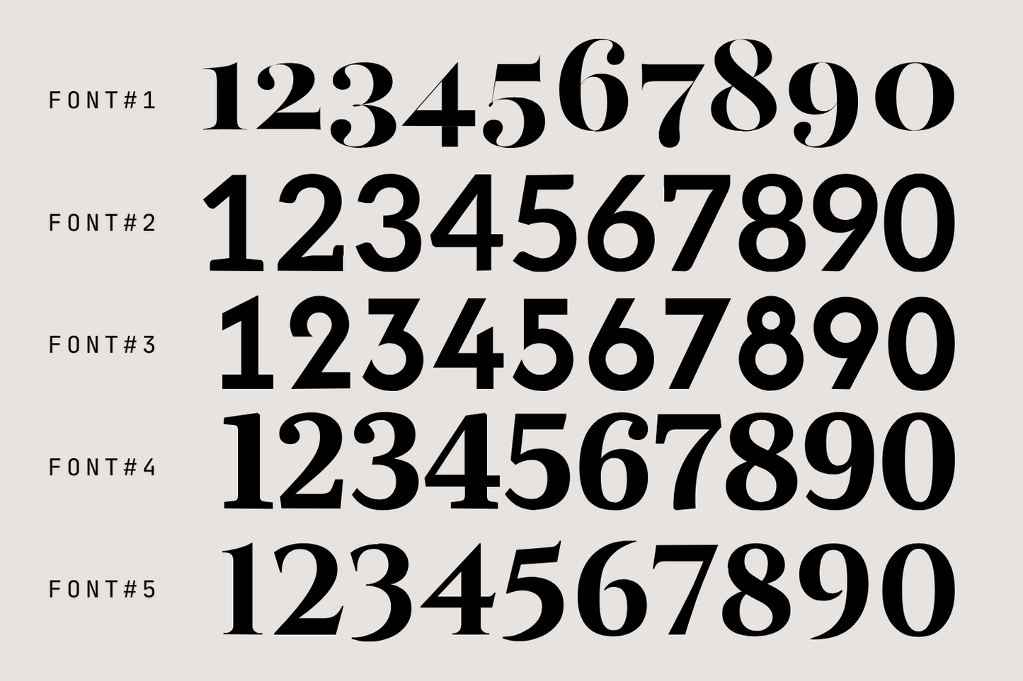 Playfair Typogram House Numbers (Acrylic)