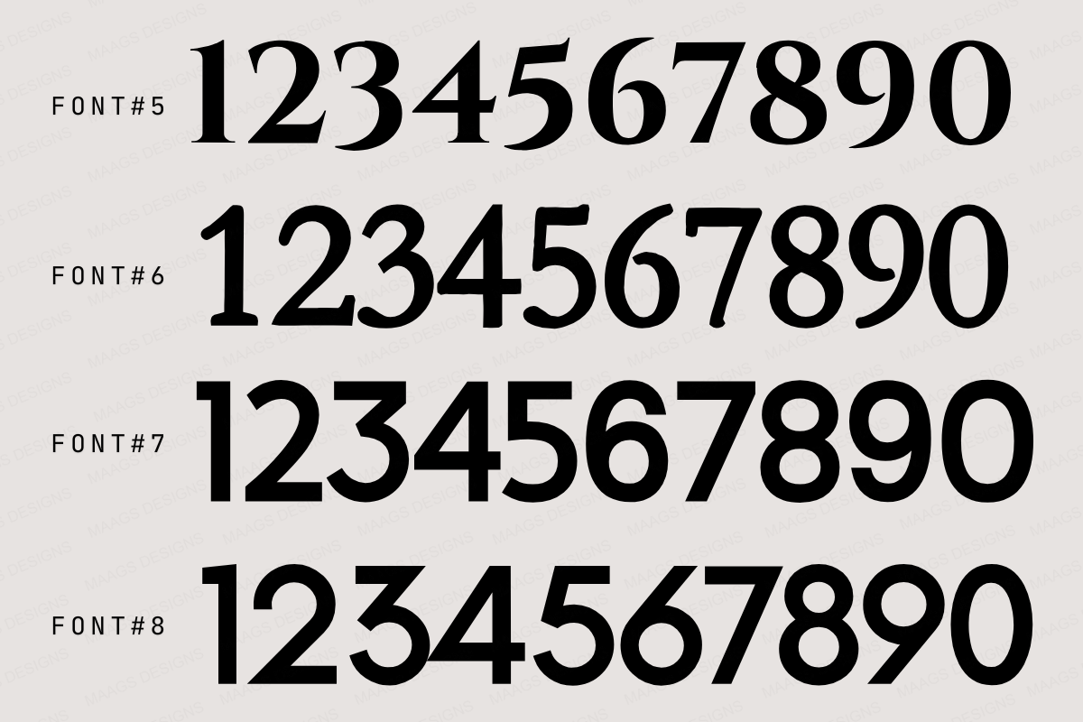 Playfair Typogram House Numbers (Acrylic) - Single Letter