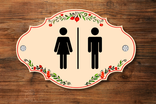 Washroom Signs, Restroom Signs - Floral Blossom (Acrylic)