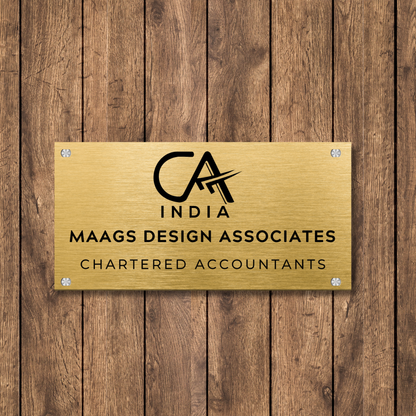 CA Logo Name Plate for Office (Stainless Steel Metal)