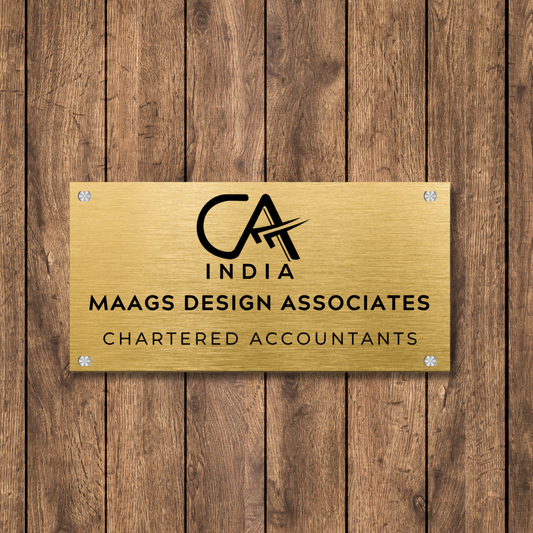 CA Logo Name Plate for Office (Stainless Steel Metal)