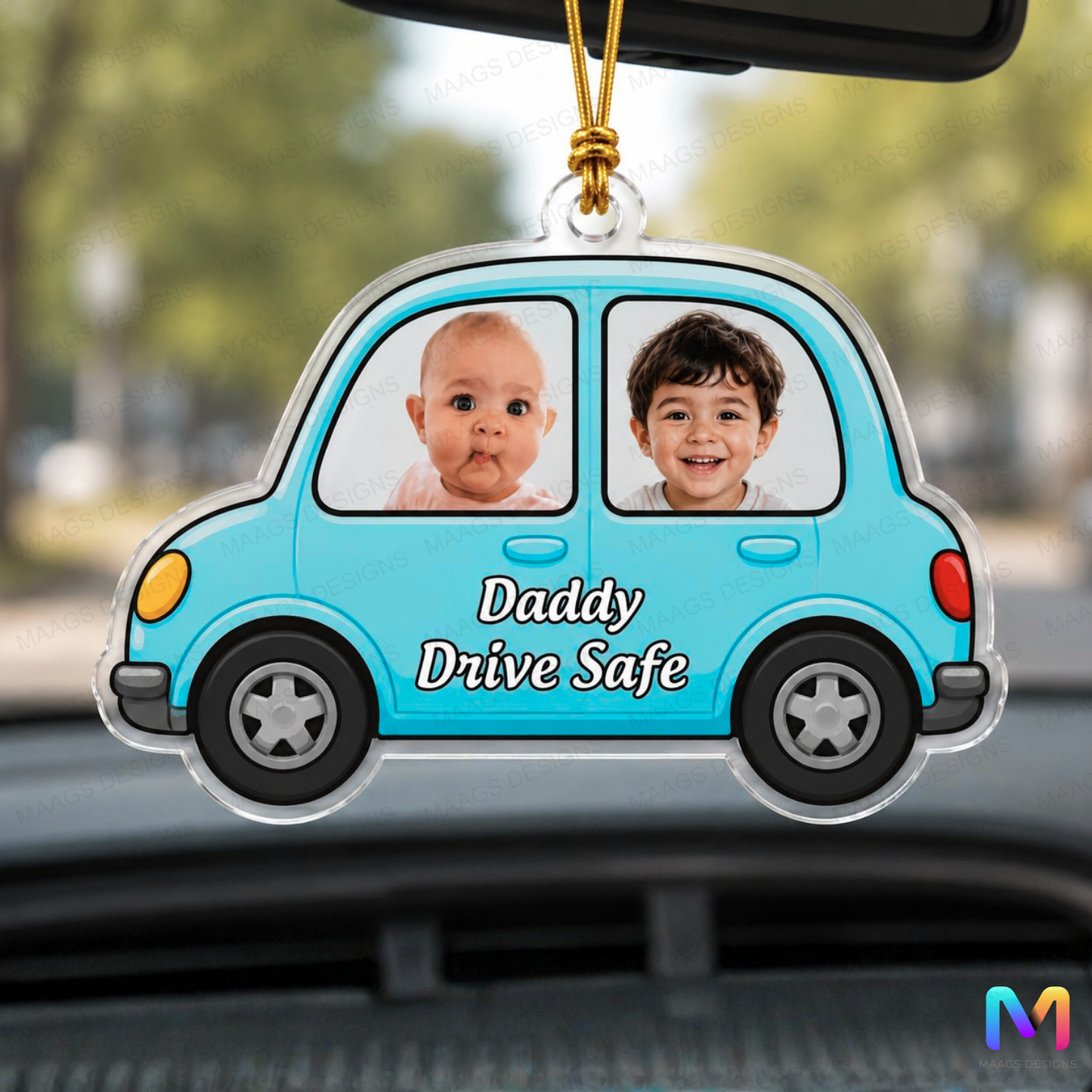 Personalized Acrylic Photo Car Hanging Baby Safe II