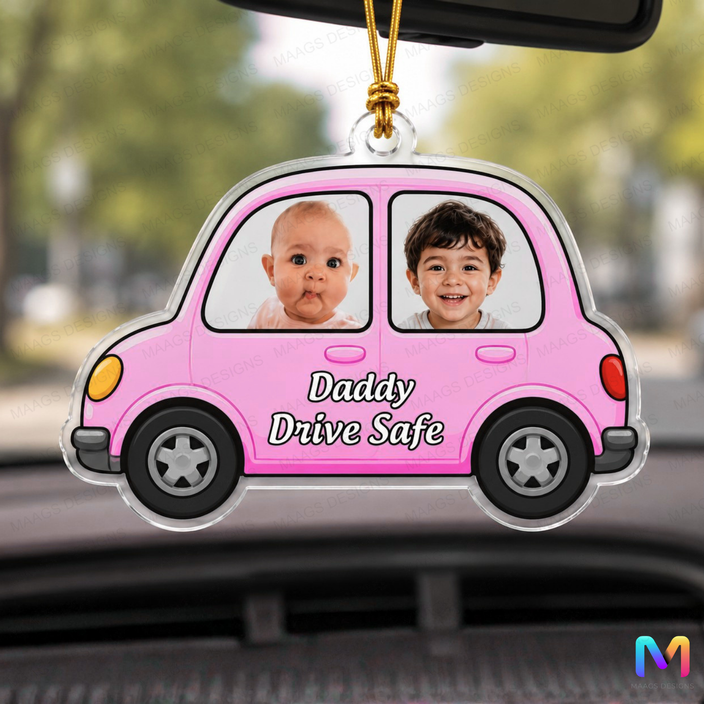 Personalized Acrylic Photo Car Hanging Baby Safe II