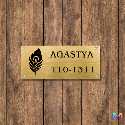 Ethnic Collection - Mor Pankh Stainless Steel Name Plate