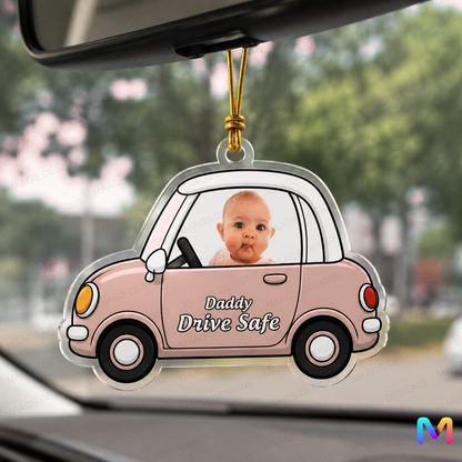 Personalized Acrylic Photo Car Hanging Baby Safe | Gifts for Him & Her