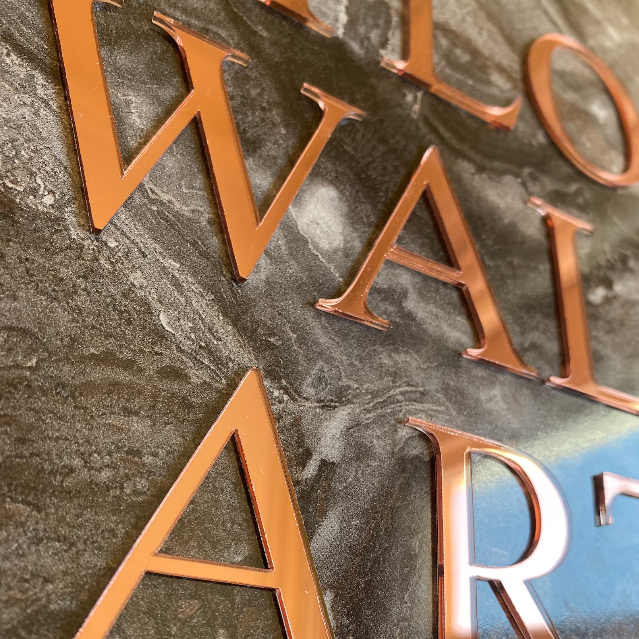 Glossy Gold Acrylic Letter | Acrylic Lettering in White or Black or Gold | Letters for Wall