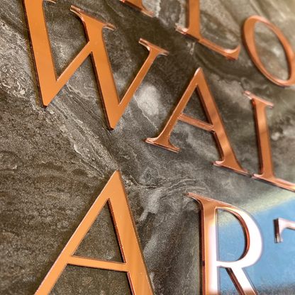 Glossy Gold Acrylic Letter | Acrylic Lettering in White or Black or Gold | Letters for Wall