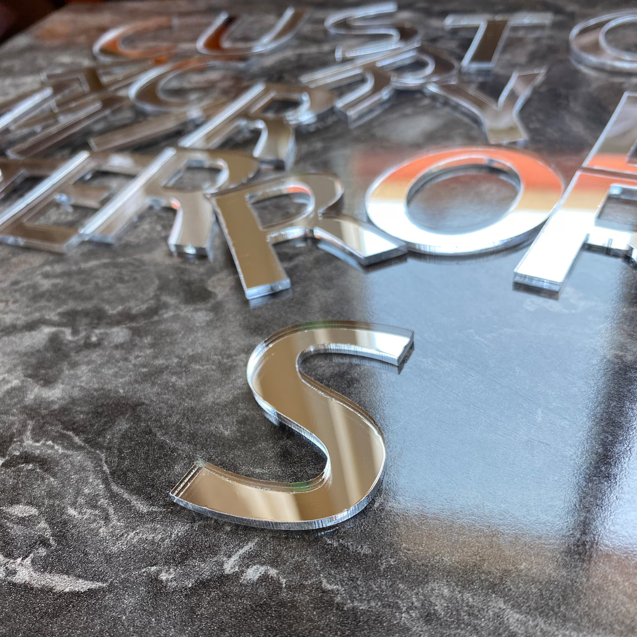 Glossy Gold Acrylic Letter | Acrylic Lettering in White or Black or Gold | Letters for Wall