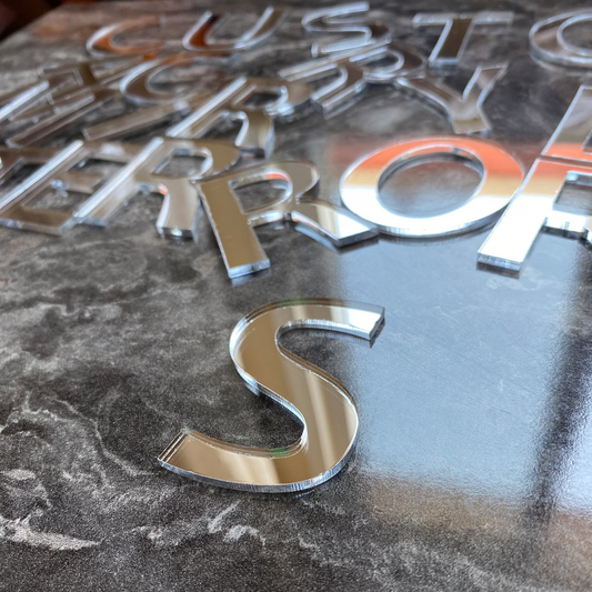 Glossy Gold Acrylic Letter | Acrylic Lettering in White or Black or Gold | Letters for Wall