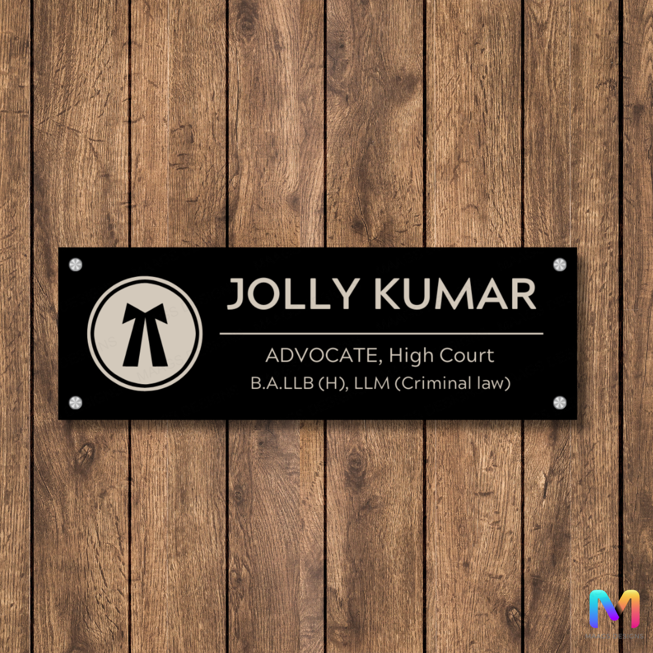 Executive Impressions Collection - Lawyer Name Plate in Acrylic Acrylic: Glossy Black
