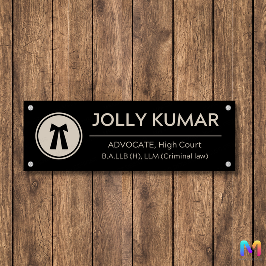 Executive Impressions Collection - Lawyer Name Plate in Acrylic Acrylic: Glossy Black