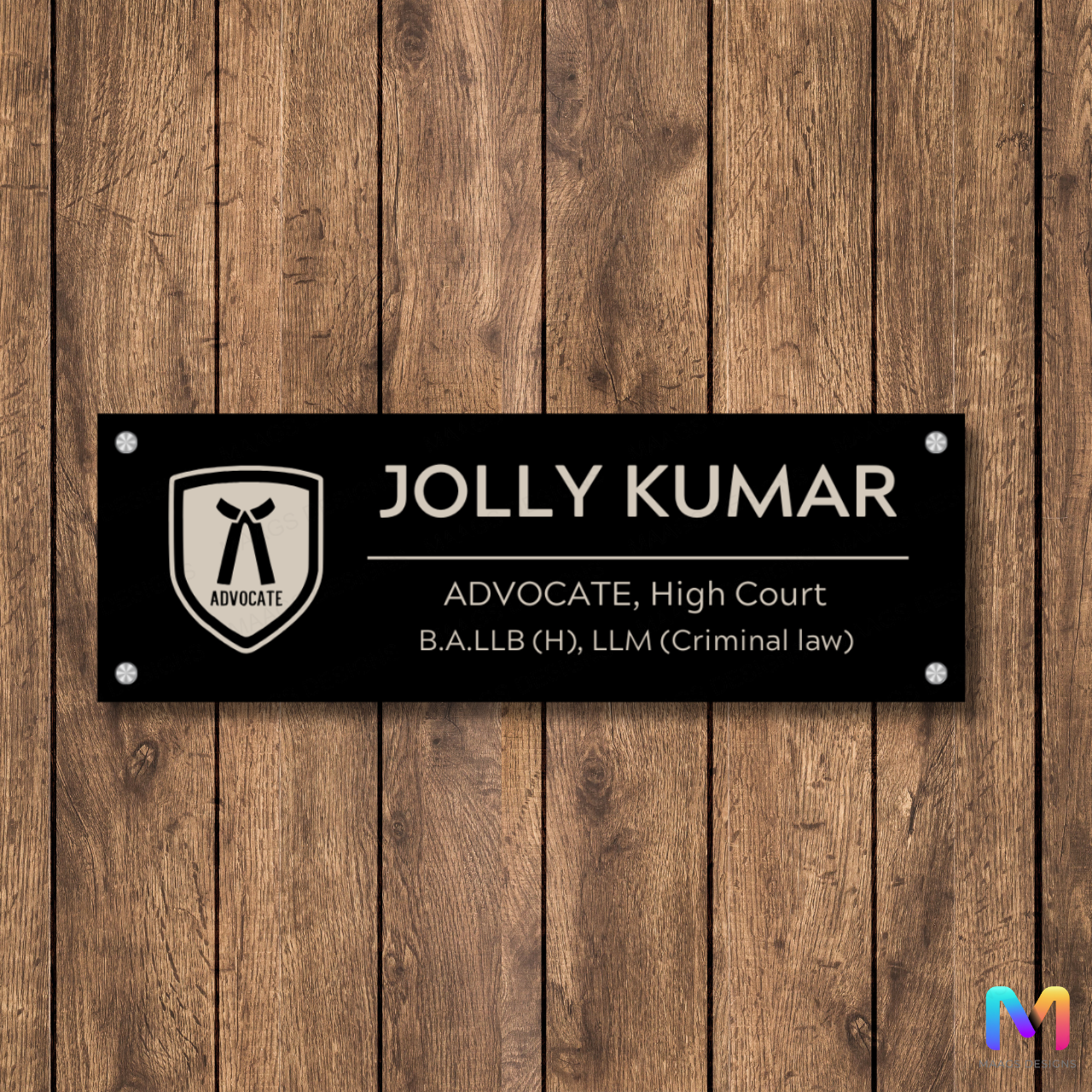Executive Impressions Collection - Lawyer Name Plate II in Acrylic Acrylic: Glossy Black