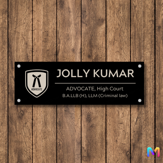 Executive Impressions Collection - Lawyer Name Plate II in Acrylic Acrylic: Glossy Black