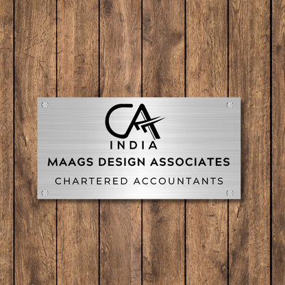 CA Logo Name Plate for Office (Stainless Steel Metal)