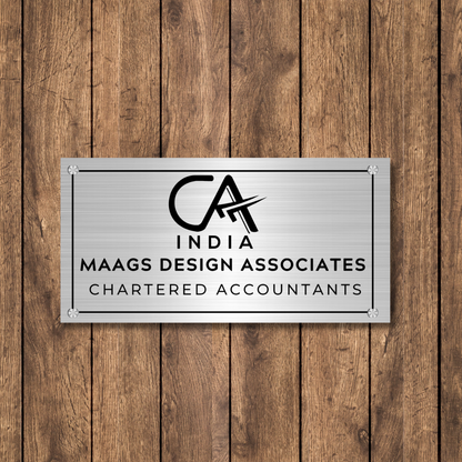 CA Logo Name Plate for Office (Stainless Steel Metal)