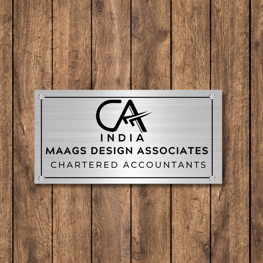 CA Logo Name Plate for Office (Stainless Steel Metal)